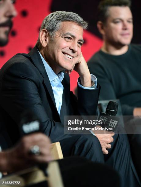 Writer/director/producer George Clooney at the "Suburbicon" press conference during the 2017 Toronto International Film Festival held at TIFF Bell...