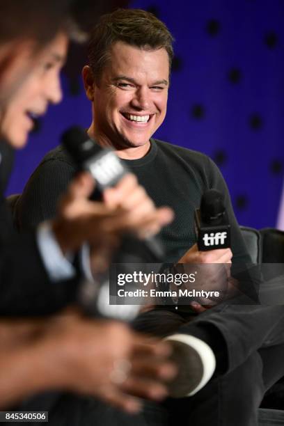 Actor Matt Damon at the "Suburbicon" press conference during the 2017 Toronto International Film Festival held at TIFF Bell Lightbox on September 10,...