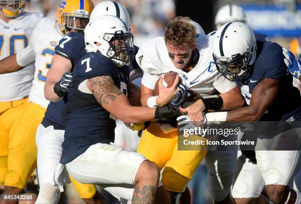 Penn State LB Koa Farmer and S Nick Scott hit Pitt QB Max Browne after his helmet came off during a QB run. The Penn State Nittany Lions defeated the...