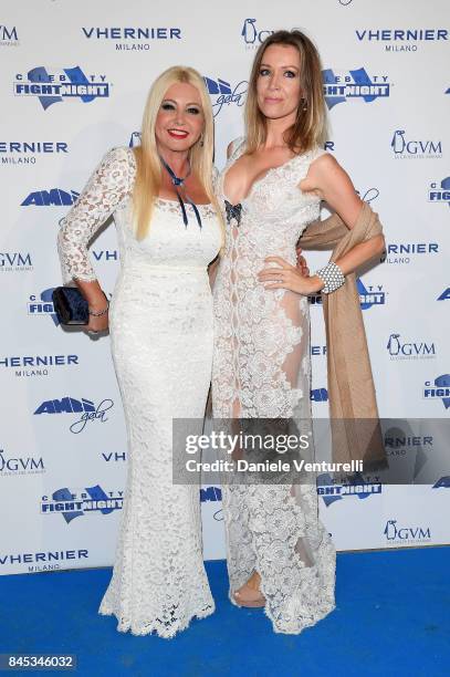 Lady Monika Bacardi and Nicole Kimpel attend Celebrity Fight Night on September 10, 2017 in Rome, Italy.