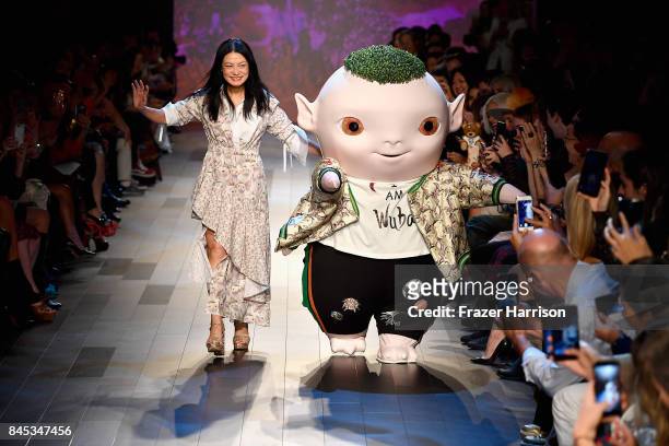 Designer Vivienne Tam and Wuba walk the runway for Vivienne Tam fashion show during New York Fashion Week: The Shows at Gallery 1, Skylight Clarkson...