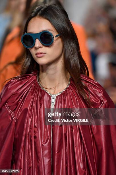 Model walks the runway for Calvin Klein Collection Spring/Summer 2018 fashion show during New York Fashion Week on September 7, 2017 in New York City.