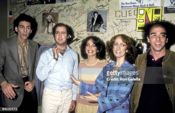 Actor Michael Richards, actor Andy Kaufman, actress Melanie Chartoff, actress Brandis Kemp and writer Larry David attend the Taping of the Late Night...