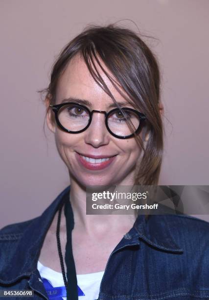 Designer Leanne Marshall attends the Leanne Marshall fashion show during New York Fashion Week at Gallery 2, Skylight Clarkson Sq on September 10,...