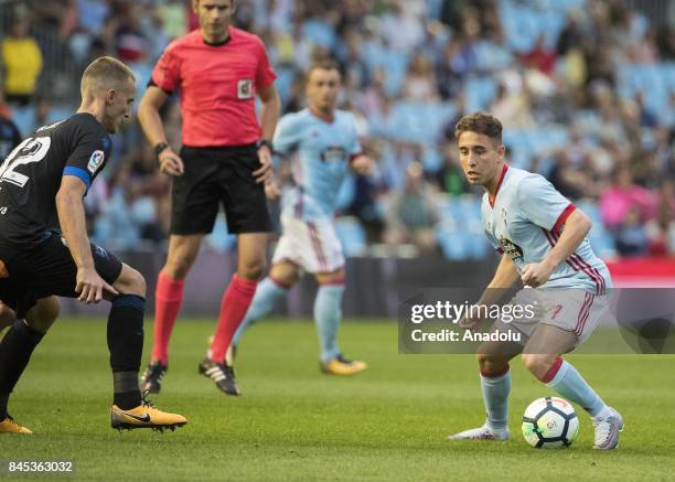 Emre Mor of Celta de Vigo in action during the La Liga match between RC Celta de Vigo and Deportivo Alaves at Balaidos Stadium on September 10, 2017...