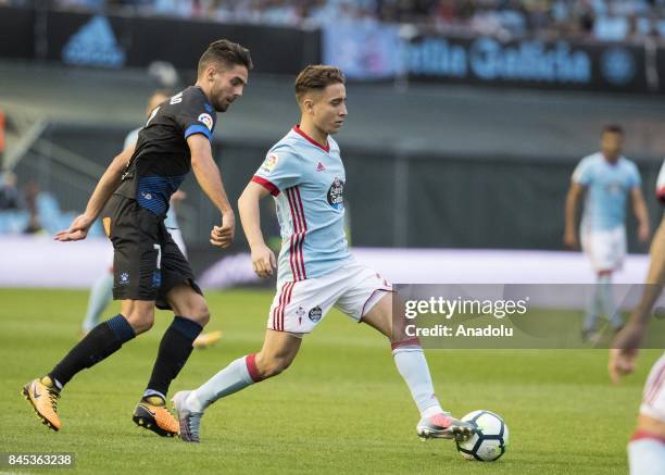 Emre Mor of Celta de Vigo in action during the La Liga match between RC Celta de Vigo and Deportivo Alaves at Balaidos Stadium on September 10, 2017...