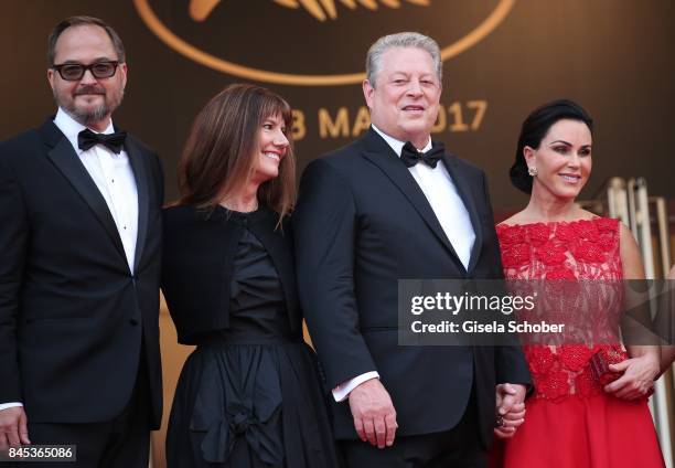 Richard Berge, Diane Weyermann, Al Gore, and Elizabeth Keadle attend the "An Inconvenient Truth" premiere during the 70th annual Cannes Film Festival...