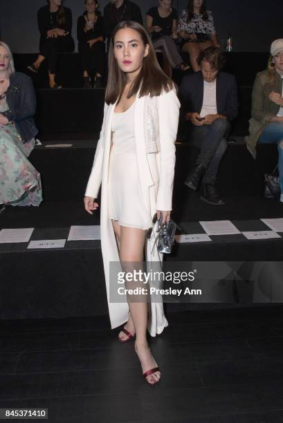 Actress Janie Tienphosuwan attends the Vivienne Tam SS 2018 Runway Show at Gallery 1, Skylight Clarkson Sq on September 10, 2017 in New York City.