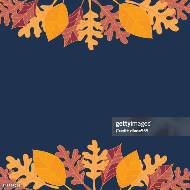 hand drawn fall leaves background - ash tree stock illustrations