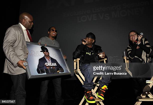 Island Def Jam Music Group Antonio LA Reid, Music Producer Tricky Stewart, Music producer The-Dream and Radio Personality Angie Martinez during...
