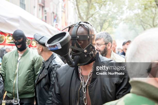 People attend the 'Folsom Europe' 2017 fetish street festival in Berlin, Germany on September 9, 2017. The annual festival was first held 2004 in...