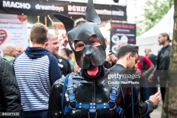 People attend the 'Folsom Europe' 2017 fetish street festival in Berlin, Germany on September 9, 2017. The annual festival was first held 2004 in...