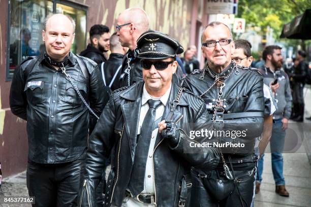 People attend the 'Folsom Europe' 2017 fetish street festival in Berlin, Germany on September 9, 2017. The annual festival was first held 2004 in...