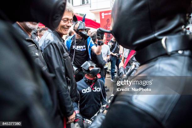 People attend the 'Folsom Europe' 2017 fetish street festival in Berlin, Germany on September 9, 2017. The annual festival was first held 2004 in...