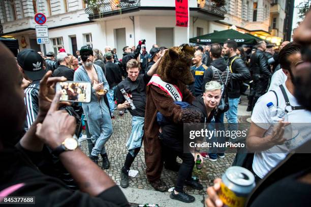 People attend the 'Folsom Europe' 2017 fetish street festival in Berlin, Germany on September 9, 2017. The annual festival was first held 2004 in...