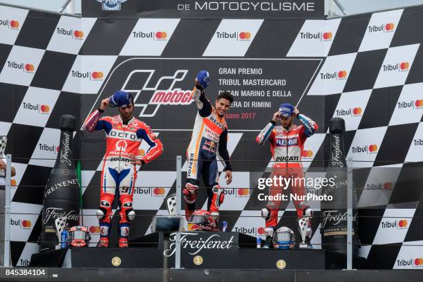 Pramac Racing Ducati Team, Ducati Desmosedici GP16 machine, 93 MARC MARQUEZ , HRC Repsol Honda Team, Honda RC213V machine, and 04 ANDREA DOVIZIOSO ,...