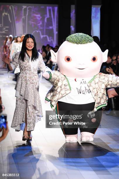 Vivienne Tam and Wuba walk the runway after Vivienne Tam show during New York Fashion Week at Gallery 1, Skylight Clarkson Sq on September 10, 2017...