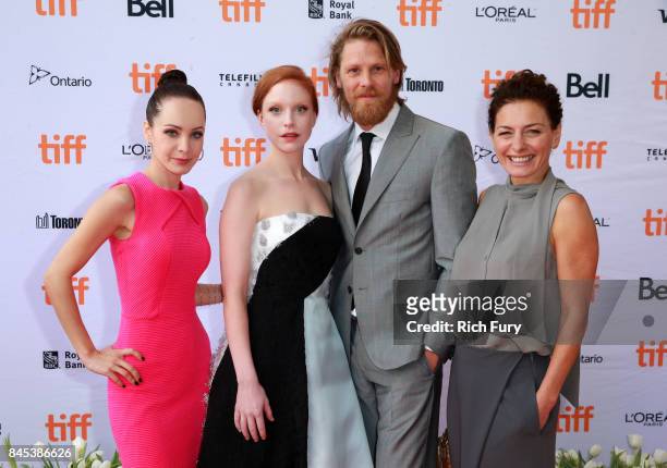 Actors Ksenia Solo, Anneke Sluiters, Gijs Naber and Lidia Vitale attend the "Tulipani, Love, Honour and a Bicycle" premiere during the 2017 Toronto...