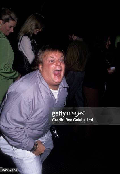 Actor Chris Farley attends the screening of "For The Love Of Money" on September 27, 1993 at Cinema I in New York City.
