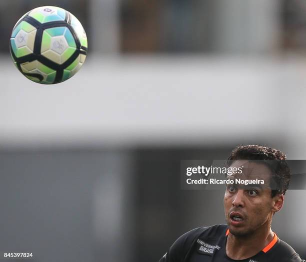 Jadson of Corinthians in action during the match between Santos and Corinthians as a part of Campeonato Brasileiro 2017 at Vila Belmiro Stadium on...