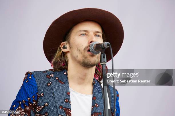 Tobias Jundt of Bonaparte performs live on stage during the second day of the Lollapalooza Berlin music festival on September 10, 2017 in...