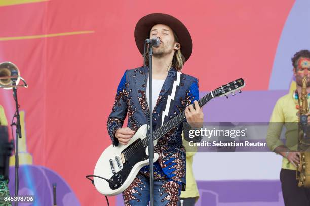 Tobias Jundt of Bonaparte performs live on stage during the second day of the Lollapalooza Berlin music festival on September 10, 2017 in...