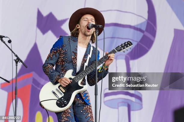 Tobias Jundt of Bonaparte performs live on stage during the second day of the Lollapalooza Berlin music festival on September 10, 2017 in...