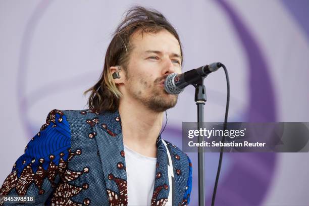 Tobias Jundt of Bonaparte performs live on stage during the second day of the Lollapalooza Berlin music festival on September 10, 2017 in...