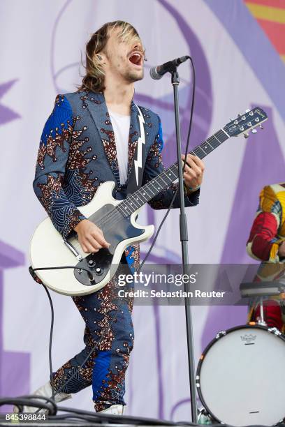 Tobias Jundt of Bonaparte performs live on stage during the second day of the Lollapalooza Berlin music festival on September 10, 2017 in...