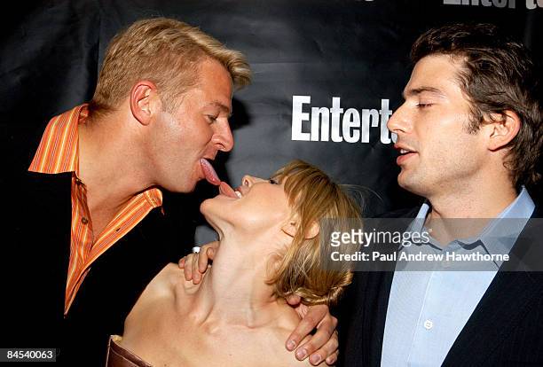 Fred Nelson, V.P. Of Editorial Development at Entertainment Weekly, Julie Bowen and fiance Scott Phillips attend Entertainment Weekly's party...