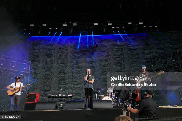 AnnenMayKantereit perform live on stage during the second day of the Lollapalooza Berlin music festival on September 10, 2017 in...