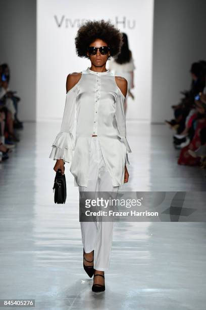 Model walks the runway for Vivienne Hu fashion show during New York Fashion Week: The Shows at Gallery 3, Skylight Clarkson Sq on September 10, 2017...