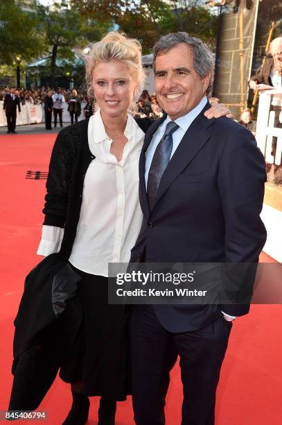 Jenno Topping and Peter Chernin attend "The Mountain Between Us" premiere during the 2017 Toronto International Film Festival at Roy Thomson Hall on...