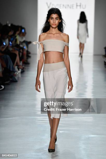 Model walks the runway for Vivienne Hu fashion show during New York Fashion Week: The Shows at Gallery 3, Skylight Clarkson Sq on September 10, 2017...