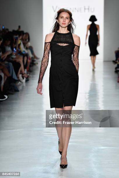 Model walks the runway for Vivienne Hu fashion show during New York Fashion Week: The Shows at Gallery 3, Skylight Clarkson Sq on September 10, 2017...