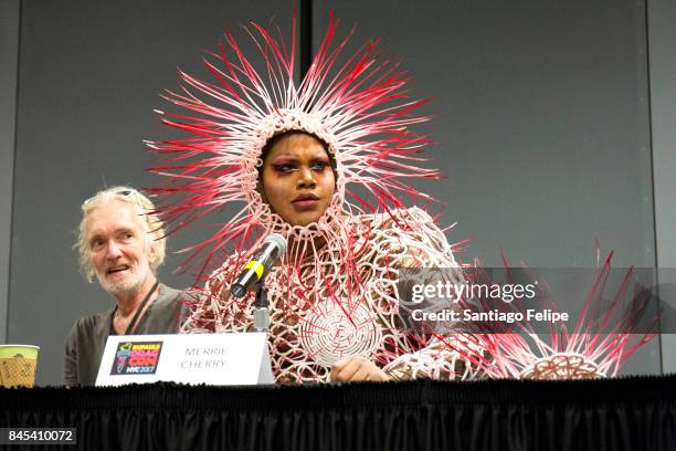 Hattie Hathaway and Merrie Cherry attend RuPaul's DragCon NYC 2017 at The Jacob K. Javits Convention Center on September 10, 2017 in New York City.