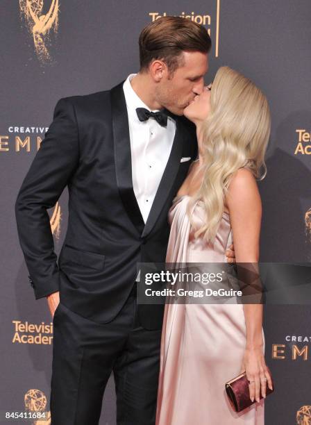 Julianne Hough and Brooks Laich arrive at the 2017 Creative Arts Emmy Awards - Day 1 at Microsoft Theater on September 9, 2017 in Los Angeles,...