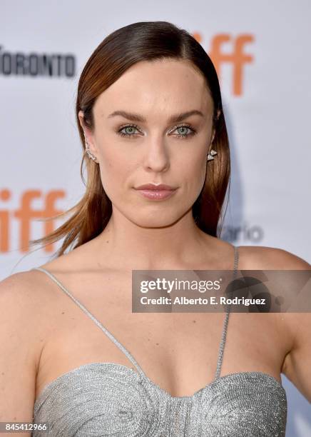 Jessica McNamee attends the "Battle of the Sexes" premiere during the 2017 Toronto International Film Festival at Ryerson Theatre on September 10,...