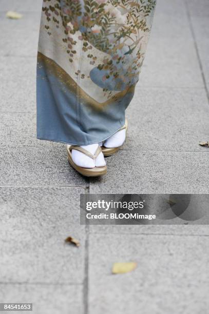 woman in kimono, low section, portrait - hem stock pictures, royalty-free photos & images