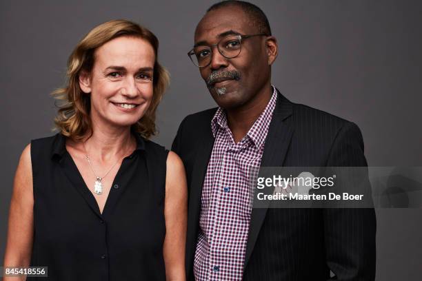 Sandrine Bonnaire and Mahamat-Saleh Haroun from the film "A Season in France" pose for a portrait during the 2017 Toronto International Film Festival...