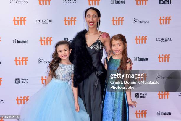 Child actress Brooklynn Prince, actress Mela Murder and child actress Valeria Cotto attend the "The Florida Project" premiere at the Ryerson Theatre...