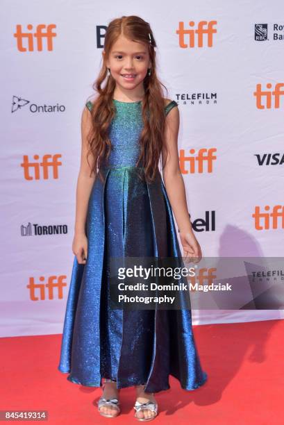 Child actress Valeria Cotto attends the "The Florida Project" premiere at the Ryerson Theatre on September 10, 2017 in Toronto, Canada.