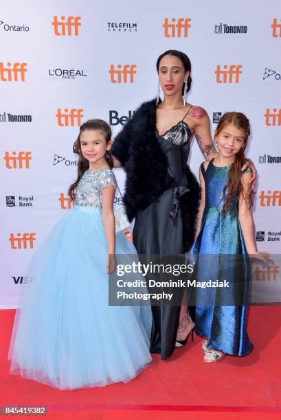 Child actress Brooklynn Prince, actress Mela Murder and child actress Valeria Cotto attend the "The Florida Project" premiere at the Ryerson Theatre...