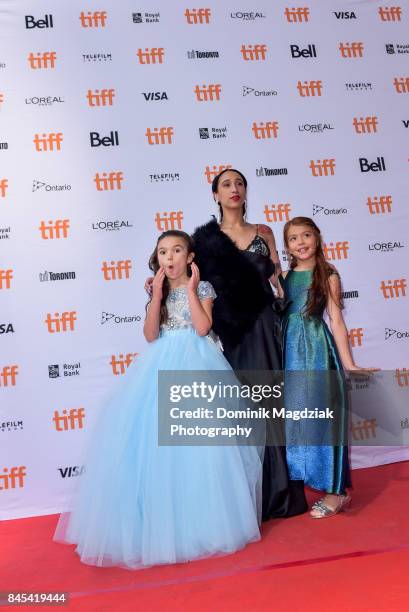 Child actress Brooklynn Prince, actress Mela Murder and child actress Valeria Cotto attend the "The Florida Project" premiere at the Ryerson Theatre...