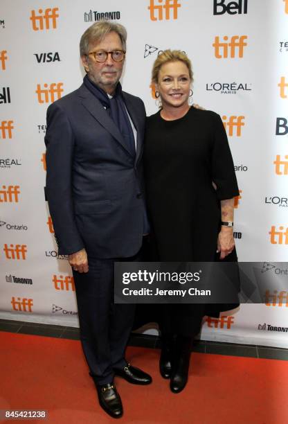 Eric Clapton and producer Lili Fini Zanuck attend "Eric Clapton: Life in 12 Bars" during the 2017 Toronto International Film Festival at TIFF Bell...