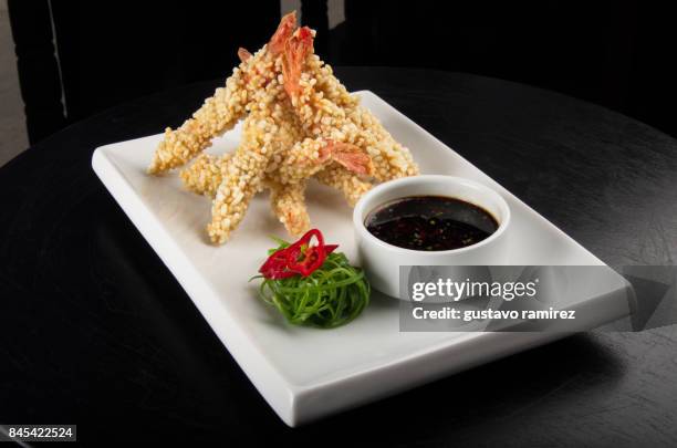 peruvian roasted lobster seafood - trachurus trachurus stockfoto's en -beelden