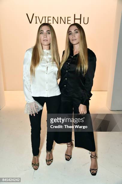 Artists Lexi Kaplan and Allie Kaplan attend Vivienne Hu fashion show during New York Fashion Week: The Shows at Gallery 3, Skylight Clarkson Sq on...
