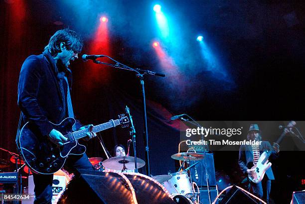 Ran Jackson. Svend Lerche, and Ricky Jackson of The Daylights performs in support of the bands' San Radio EP at The Fillmore on January 28, 2009 in...