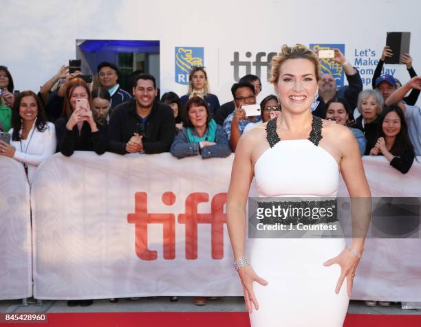 Actress Kate Winslet attends the premiere of "The Mountain Between Us" during the 2017 Toronto International Film Festival at Roy Thomson Hall on...