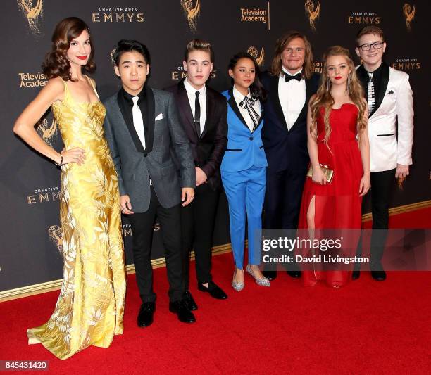 Jama Williamson, Lance Lim, Ricardo Hurtado, Breanna Yde, Tony Cavalero, Jade Pettyjohn, and Aidan Miner attend the 2017 Creative Arts Emmy Awards at...